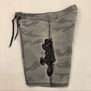 Jacks Surfboards Australia Gray Camo Swim Pool Beach Trunks Board Shorts Mens 38